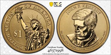 2015-P $1 John F. Kennedy Rev PR Chronicles Set First Strike PR69