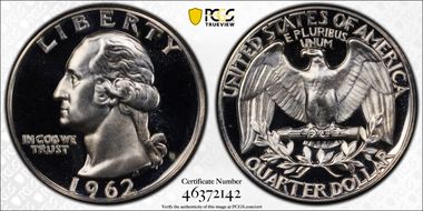 1962 25C PR66DCAM