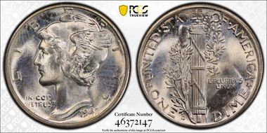 1942-D 10C MS66FB