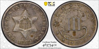 1852 3CS FS-301 Date Repunched Over Inverted Date XF45