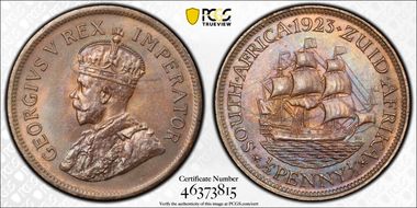 1923 1/2D Blackened MS64