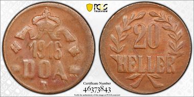 1916-T 20 Hel Copper B/B MS62BN