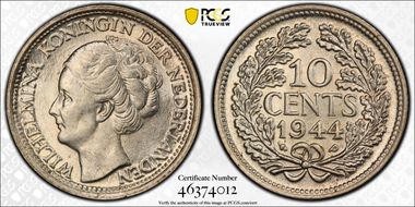 1944-P 10C Acorn privy mark KM-163  Ag MS63