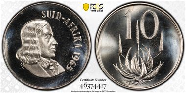 1965 10C Afrikaans PR67CAM
