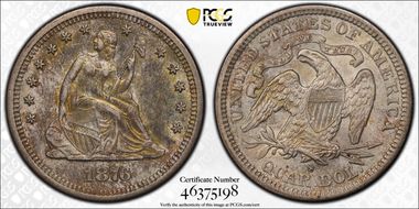1876-S 25C AU55