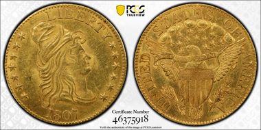 1807 $5 Draped Bust MS61