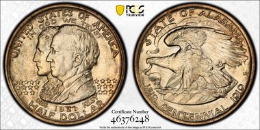 1921 50C Alabama MS66