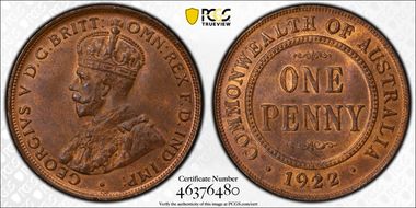 1922 1D English obverse MS64BN