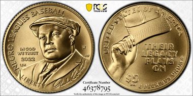 2022-W $5 Negro Leagues Baseball MS70