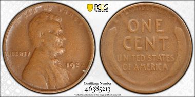 1922-D 1C Weak D VF35BN