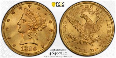 1896 $10 MS64