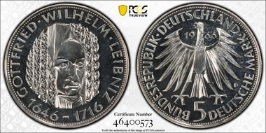 1966-D 5 Mk Leibniz J-394 PR67