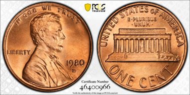 1980-D 1C MS67+ RD