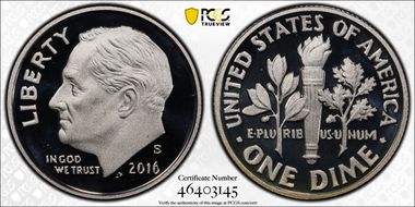 2016-S 10C Silver PR69DCAM