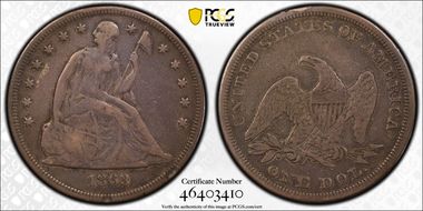 1863 $1 VF20
