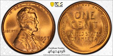 1957-D 1C MS66RD