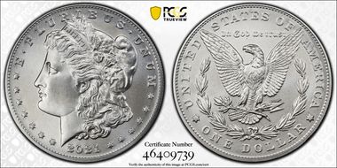 2021 $1 Morgan Dollar 100th Anniversary MS70