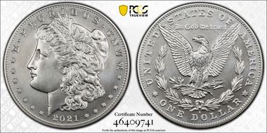 2021-S $1 Morgan Dollar 100th Anniversary MS70