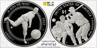 2022-P $1 Negro Leagues Baseball w/100 Privy PR70DCAM