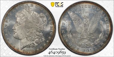 1878 7/8TF $1 VAM 45, Doubled Talons MS63