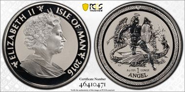 2016-P Angel Silver Reverse Proof PR69