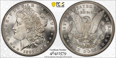 1893-CC $1 MS65+