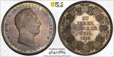 1836 Thaler KM-206 10 Arms MS64
