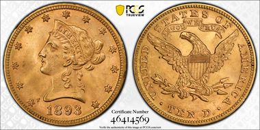 1893 $10 MS65