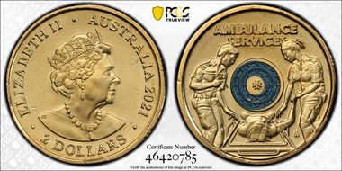 2021 $2 Ambulance Service Colorized MS67