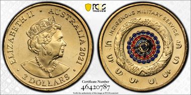 2021 $2 Indigenous Military Service Colorized MS65