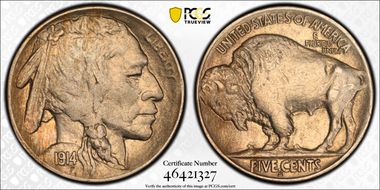 1914-S 5C AU50