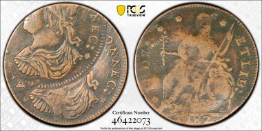 1787 CT 1/2P Draped Bust Left XF45BN