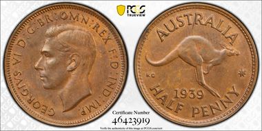 1939 1/2D Kangaroo Reverse MS63BN