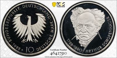 1988-D 10 Mk Schopenhauer PR68DCAM