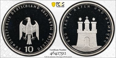 1989-J 10 Mk Hamburg PR68DCAM