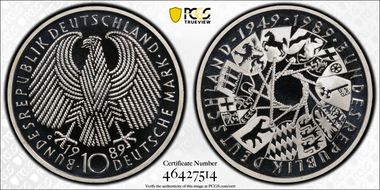 1989-G 10 Mk 40th Anniversary Republic PR69DCAM