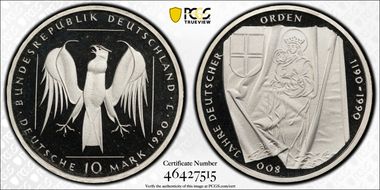 1990-J 10 Mk Teutonic Order PR68DCAM