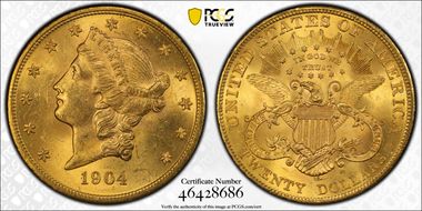 1904 $20 MS62