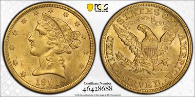 1901 $5 MS61