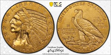 1909-D $5 AU55