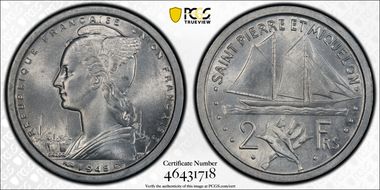 1948 2 Fr Lec-8 MS64