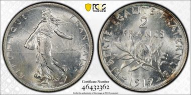 1917 2 Fr Gad-532 F-266 MS64