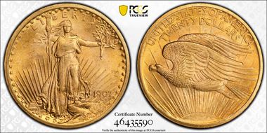 1907 $20 Saint-Gaudens MS64