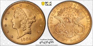 1904 $20 MS64+