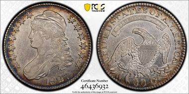 1827 50C Square Base 2 VF35