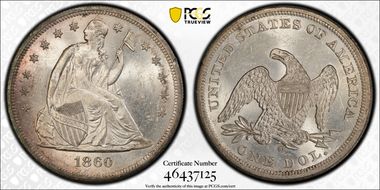 1860-O $1 MS62