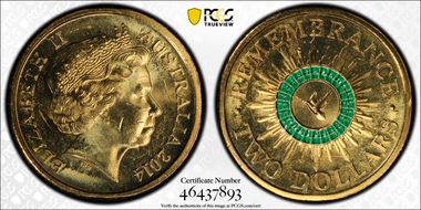 2014 $2 Remembrance - Colorized MS65
