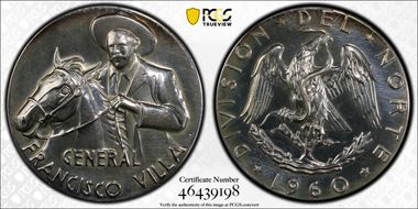 1960 Medal Grove-P-372a Ag General Francisco Villa MS62