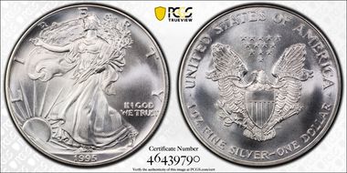 1995 $1 Silver Eagle MS70