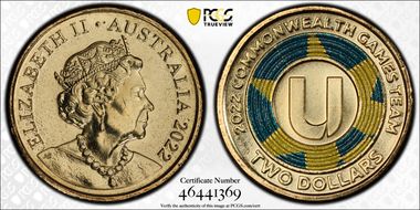 2022 $2 Commonwealth Games - U Colorized MS66